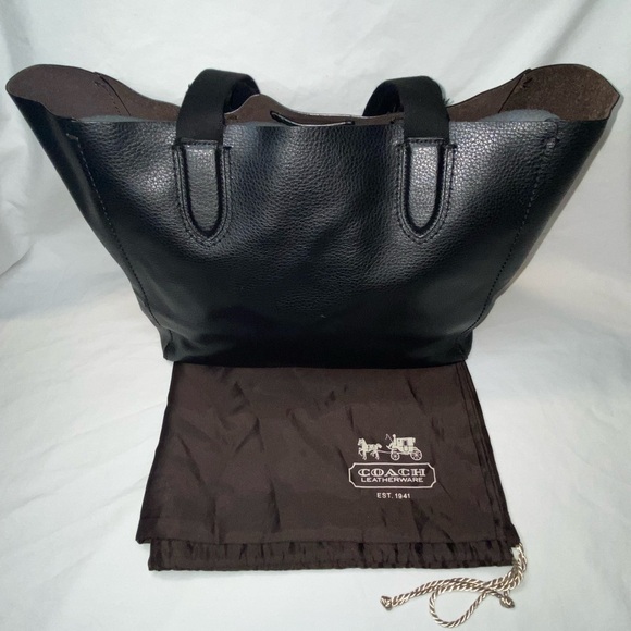 Coach Darby pebbled black leather tote bag - Picture 13 of 16